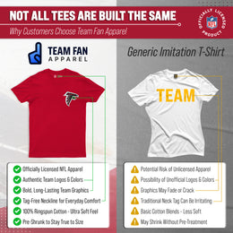 Atlanta Falcons NFL Pro Football Final Countdown Adult Cotton-Poly Short Sleeved T-Shirt For Men & Women - Red