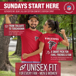 Atlanta Falcons NFL Pro Football Final Countdown Adult Cotton-Poly Short Sleeved T-Shirt For Men & Women - Red