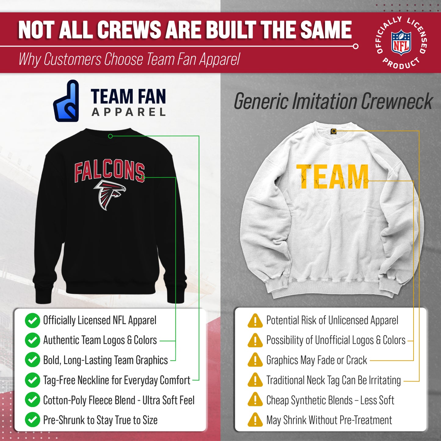 Atlanta Falcons NFL Home Team Crew - Black