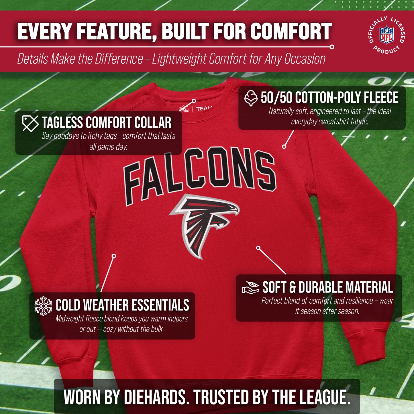 Atlanta Falcons NFL Home Team Crew - Red