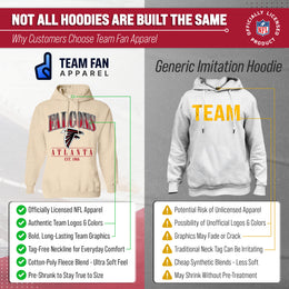 Atlanta Falcons Ladies NFL Starstruck Fleece Pullover Hooded Sweatshirt - Cream