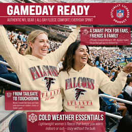 Atlanta Falcons Ladies NFL Starstruck Fleece Pullover Hooded Sweatshirt - Cream