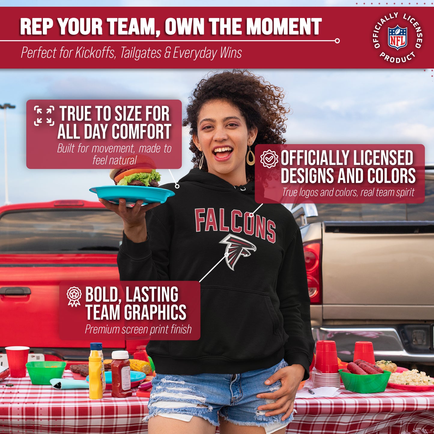 Atlanta Falcons NFL Home Team Hoodie - Black