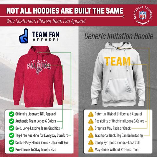 Atlanta Falcons NFL Adult Unisex Starting Fresh Ultra Soft Fleece Hooded Sweatshirt - Red