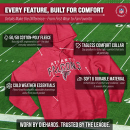 Atlanta Falcons NFL Adult Unisex Starting Fresh Ultra Soft Fleece Hooded Sweatshirt - Red