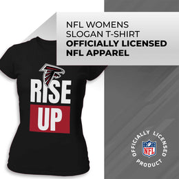 Atlanta Falcons NFL Womens Plus Size Team Slogan Short Sleeve T-Shirt - Black