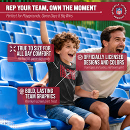 Atlanta Falcons NFL Youth Repeating Logo Football T-Shirt Unisex Tag Free Comfortable - Black