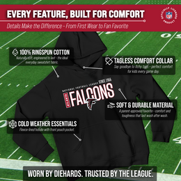 Atlanta Falcons NFL Youth Modern Endzone Football Fleece Hooded Sweatshirt - Black