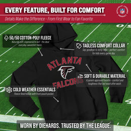 Atlanta Falcons NFL Youth Gameday Hooded Sweatshirt - Black