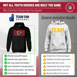 Atlanta Falcons NFL Youth Repeating Logo Football Fleece Hooded Sweatshirt - Black