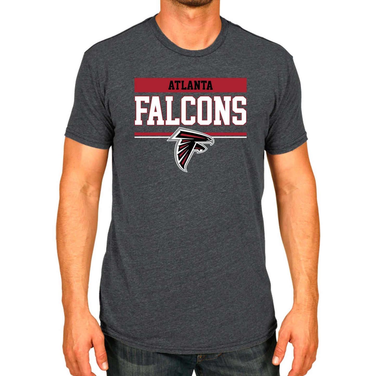 Atlanta Falcons NFL Adult Team Block Tagless T-Shirt - Charcoal