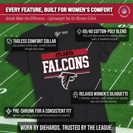 Atlanta Falcons NFL Women's Team Block Charcoal Tagless T-Shirt - Charcoal