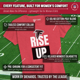 Atlanta Falcons NFL Womens Team Slogan Short Sleeve Tshirt - Red