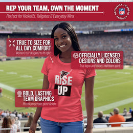 Atlanta Falcons NFL Womens Team Slogan Short Sleeve Tshirt - Red