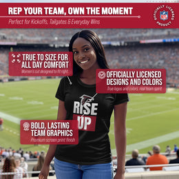 Atlanta Falcons NFL Womens Team Slogan Short Sleeve Tshirt - Black