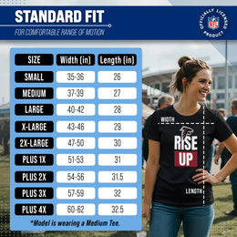 Atlanta Falcons NFL Womens Team Slogan Short Sleeve Tshirt - Black