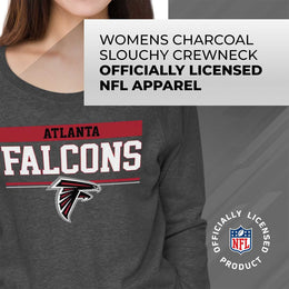 Atlanta Falcons NFL Women's Plus Size Team Block Charcoal Crewneck - Charcoal