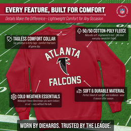 Atlanta Falcons NFL Adult Unisex Retro Gameday Ultra Soft Fleece Crewneck Sweatshirt - Red