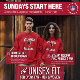 Atlanta Falcons NFL Adult Unisex Retro Gameday Ultra Soft Fleece Crewneck Sweatshirt - Red