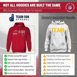 Atlanta Falcons Adult NFL Speed Stat Sheet Fleece Hooded Sweatshirt - Red