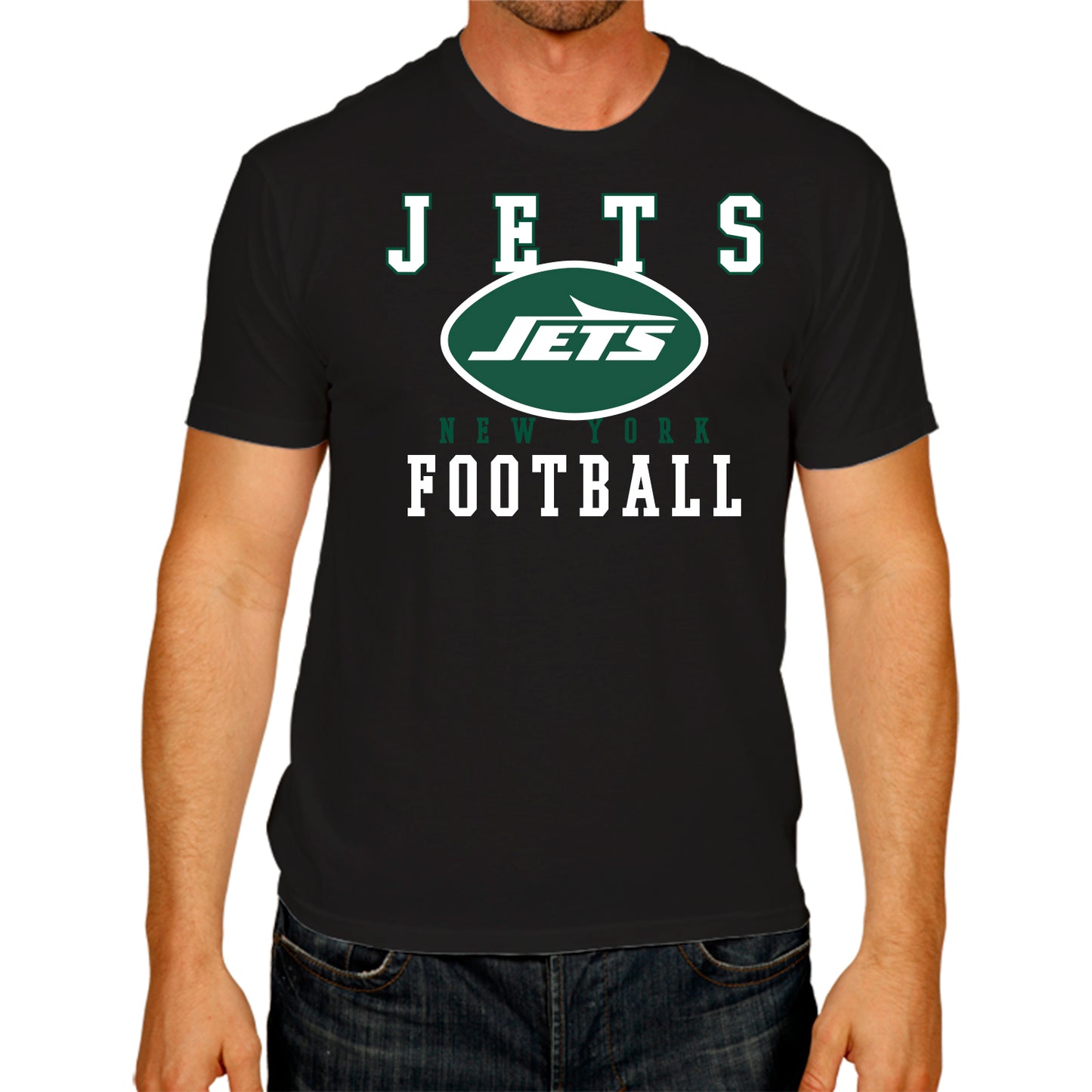 New York Jets NFL Core Fan Adult Pro Football T-Shirt - Black