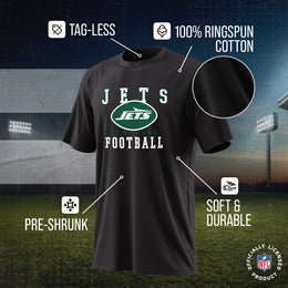 New York Jets NFL Core Fan Adult Pro Football T-Shirt - Black