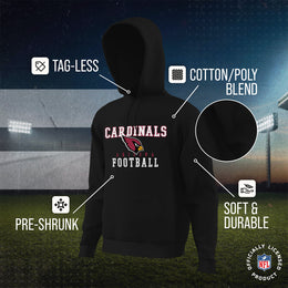 Arizona Cardinals NFL Core Fan Adult Hooded Sweatshirt - Black