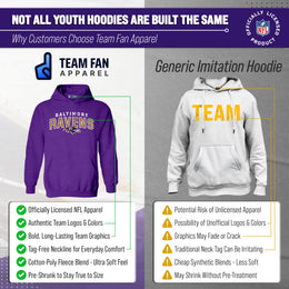 Baltimore Ravens NFL Youth Starting Fresh Hoodie- Pro Football Sweatshirt for Boys and Girls - Purple