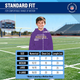 Baltimore Ravens NFL Youth Starting Fresh Hoodie- Pro Football Sweatshirt for Boys and Girls - Purple