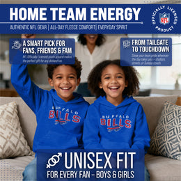 Buffalo Bills NFL Youth Starting Fresh Hoodie- Pro Football Sweatshirt for Boys and Girls - Royal