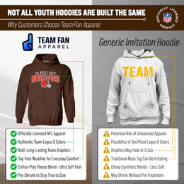 Cleveland Browns NFL Youth Starting Fresh Hoodie- Pro Football Sweatshirt for Boys and Girls - Brown