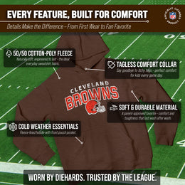 Cleveland Browns NFL Youth Starting Fresh Hoodie- Pro Football Sweatshirt for Boys and Girls - Brown