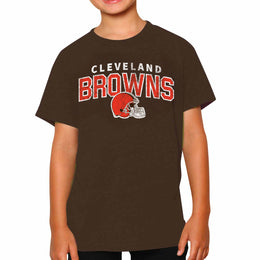 Cleveland Browns NFL Youth Starting Fresh Tee- Pro Football Heather T-Shirt For Boys & Girls - Brown