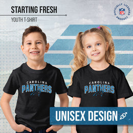 Carolina Panthers NFL Youth Starting Fresh Tee- Pro Football Tag-Less T-Shirt For Boys & Girls - Black
