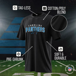 Carolina Panthers NFL Youth Starting Fresh Tee- Pro Football Tag-Less T-Shirt For Boys & Girls - Black