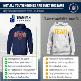 Chicago Bears NFL Youth Starting Fresh Hoodie- Pro Football Sweatshirt for Boys and Girls - Navy