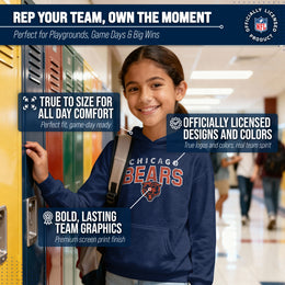 Chicago Bears NFL Youth Starting Fresh Hoodie- Pro Football Sweatshirt for Boys and Girls - Navy