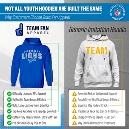 Detroit Lions NFL Youth Starting Fresh Hoodie- Pro Football Sweatshirt for Boys and Girls - Royal