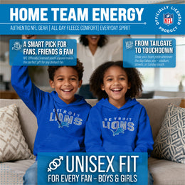 Detroit Lions NFL Youth Starting Fresh Hoodie- Pro Football Sweatshirt for Boys and Girls - Royal