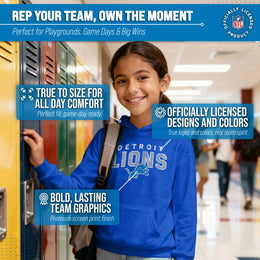 Detroit Lions NFL Youth Starting Fresh Hoodie- Pro Football Sweatshirt for Boys and Girls - Royal