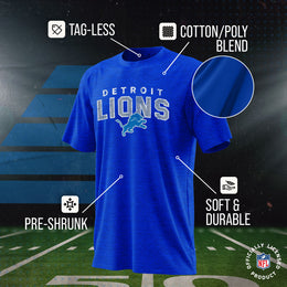Detroit Lions NFL Youth Starting Fresh Tee- Pro Football Tag-Less T-Shirt For Boys & Girls - Royal