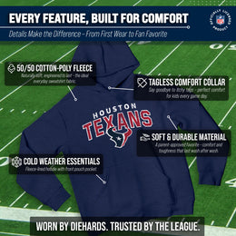 Houston Texans NFL Youth Starting Fresh Hoodie- Pro Football Sweatshirt for Boys and Girls - Navy