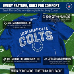 Indianapolis Colts NFL Youth Starting Fresh Tee- Pro Football Tag-Less T-Shirt For Boys & Girls - Royal