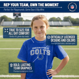 Indianapolis Colts NFL Youth Starting Fresh Tee- Pro Football Tag-Less T-Shirt For Boys & Girls - Royal