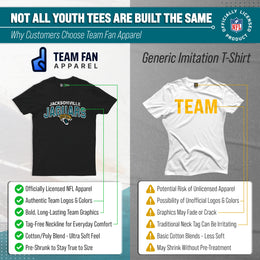 Jacksonville Jaguars NFL Youth Starting Fresh Tee- Pro Football Tag-Less T-Shirt For Boys & Girls - Black