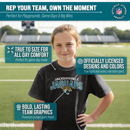 Jacksonville Jaguars NFL Youth Starting Fresh Tee- Pro Football Tag-Less T-Shirt For Boys & Girls - Black