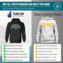 Jacksonville Jaguars NFL Youth Starting Fresh Hoodie- Pro Football Sweatshirt for Boys and Girls - Black