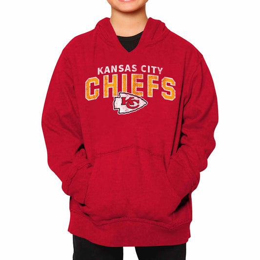 Kansas City Chiefs NFL Youth Starting Fresh Hoodie- Pro Football Sweatshirt for Boys and Girls - Red