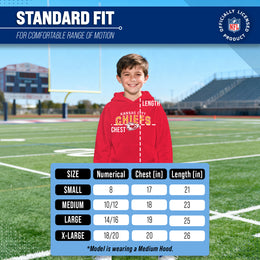 Kansas City Chiefs NFL Youth Starting Fresh Hoodie- Pro Football Sweatshirt for Boys and Girls - Red