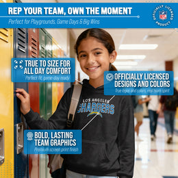 Los Angeles Chargers NFL Youth Starting Fresh Hoodie- Pro Football Sweatshirt for Boys and Girls - Black